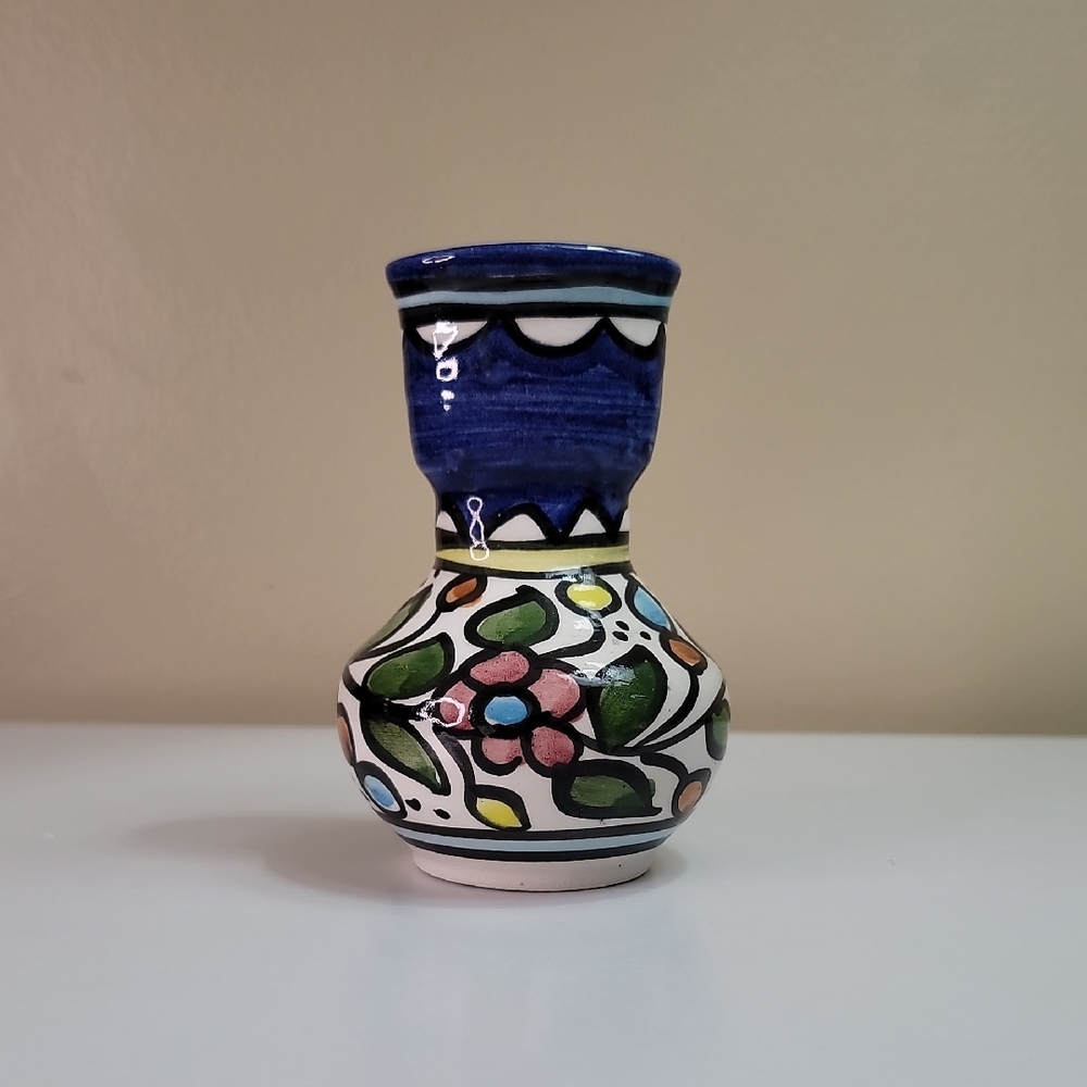 Mexican Talavera Folk Art Mini Bud Vase